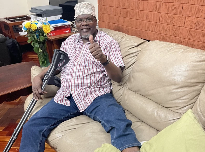 Miguna Miguna shares recovery journey after sustaining leg injury