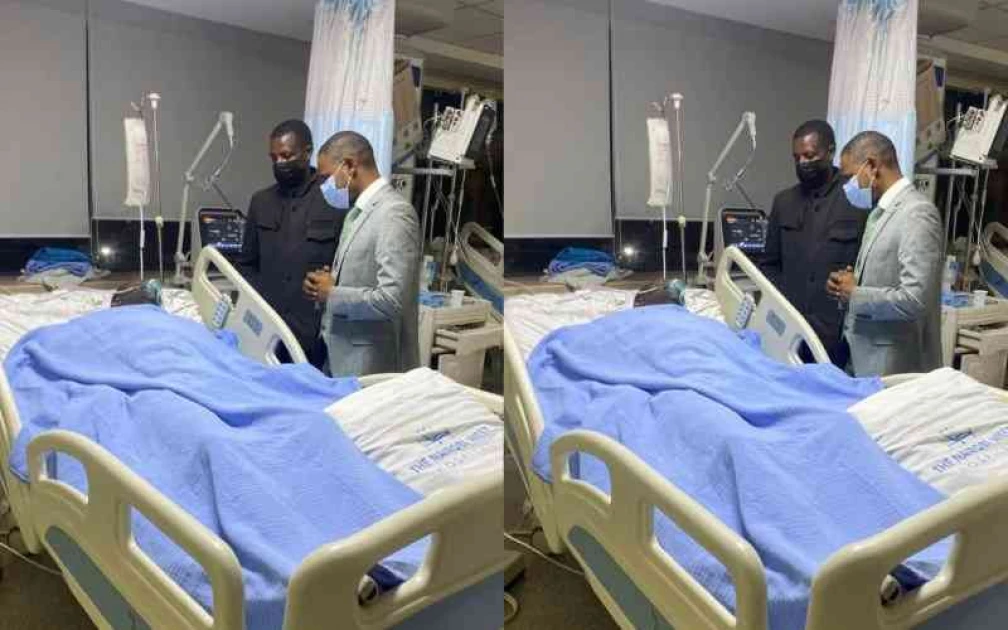 Babu Owino visits cop who lost arms after teargas explosion