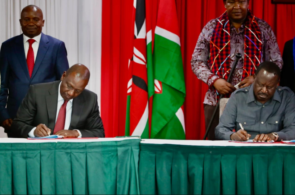 President Ruto, Raila Odinga officially sign deal to work together President Ruto, Raila Odinga officially sign deal to work together