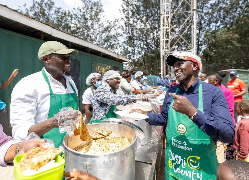 President Ruto treats Toi Primary School pupils to chapati meal