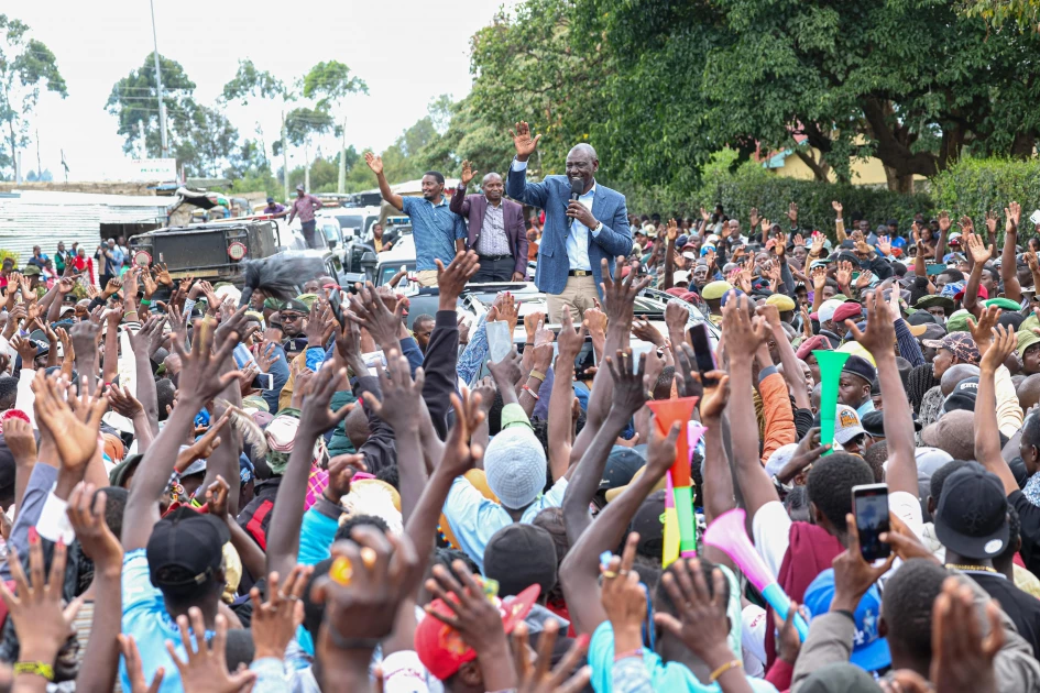Ruto receives rousing reception in Mt. Kenya, slams Gachagua over divisive politics 