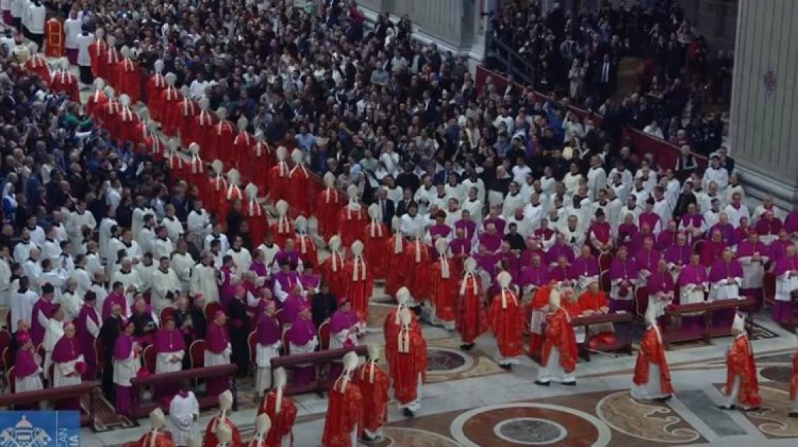 Dressed in red robes, white lace tunics, red capes and donning red biretta hats, the cardinals filed into the Sistine Chapel while chanting the Litany of the Saints. This involves a choir chanting the name of the saints and the cardinals respond with 