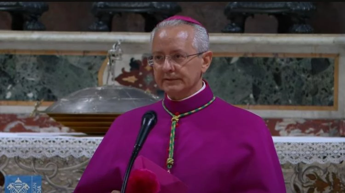 Dean of the College of Cardinals, Giovanni Battista Re says Extra Omnes, which means All out as the Conclave process begins. Photo/Vatican News