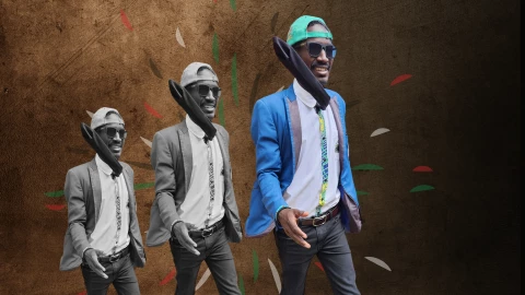 Collins Ekutan: The 'Statue man' who can stand still for 15 minutes