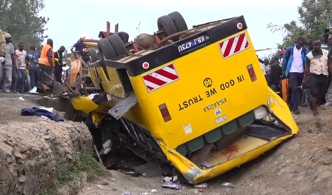 Coptic roundabout destroyed after Kisumu bus accident that claimed 26 lives