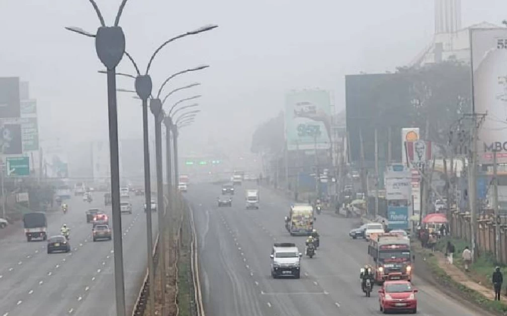 Residents of Nairobi woke up to a wet Monday and biting cold