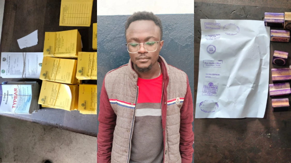 Kasarani man in court over creation of fake vaccination cards, stamps Kasarani man in court over creation of fake vaccination cards, stamps