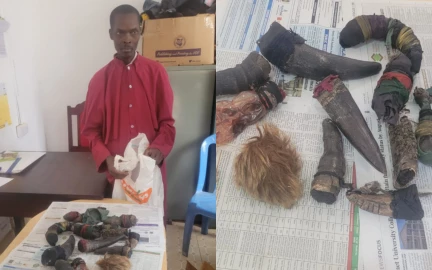 Human hair, skin, nails recovered as Machakos man arrested over witchcraft fears Human hair, skin, nails recovered as Machakos man arrested over witchcraft fears