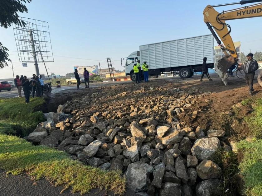 Traffic restored on Nakuru-Eldoret highway after sinkhole repairs Traffic restored on Nakuru-Eldoret highway after sinkhole repairs
