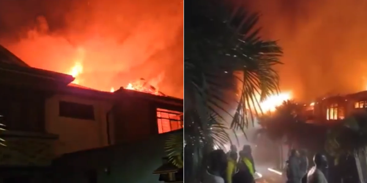 Property worth millions destroyed as homes burnt down at Katani Villas in Syokimau Property worth millions destroyed as homes burnt down at Katani Villas in Syokimau