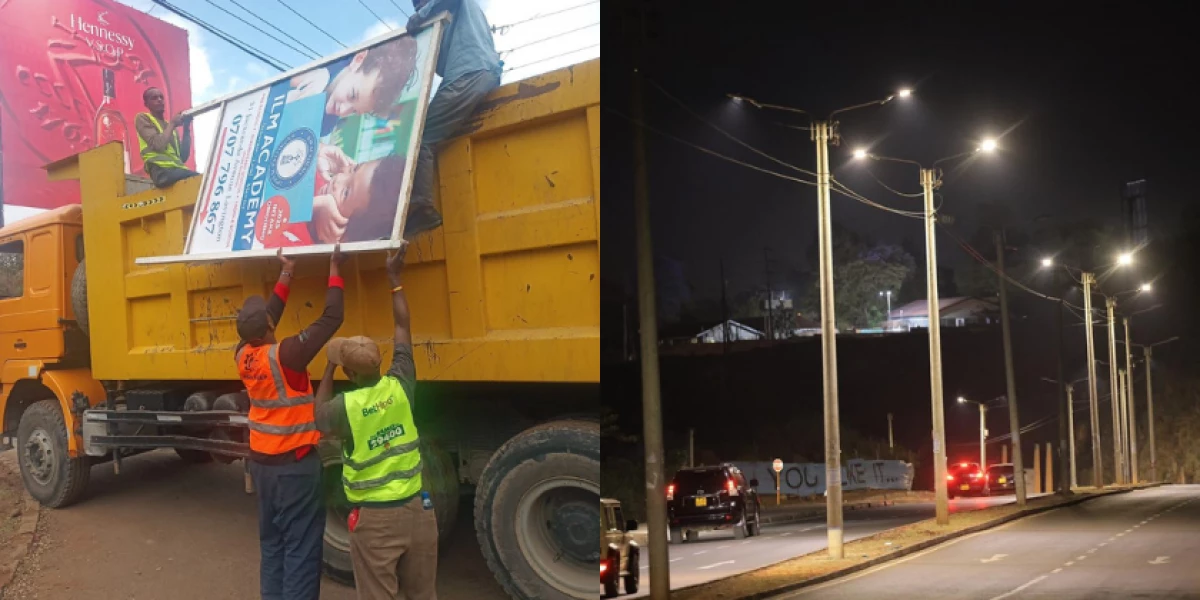 Lighting Up Nairobi: City Hall restores streetlights, takes down illegal billboards on city avenues