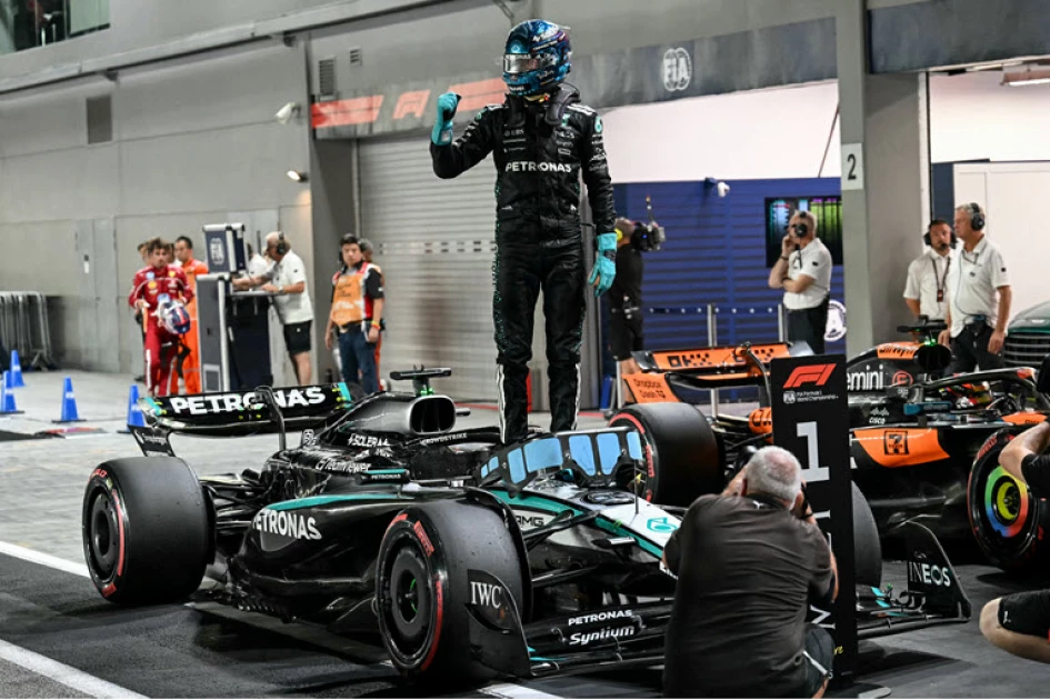 Russell celebrates 'amazing' Singapore pole as McLarens struggle