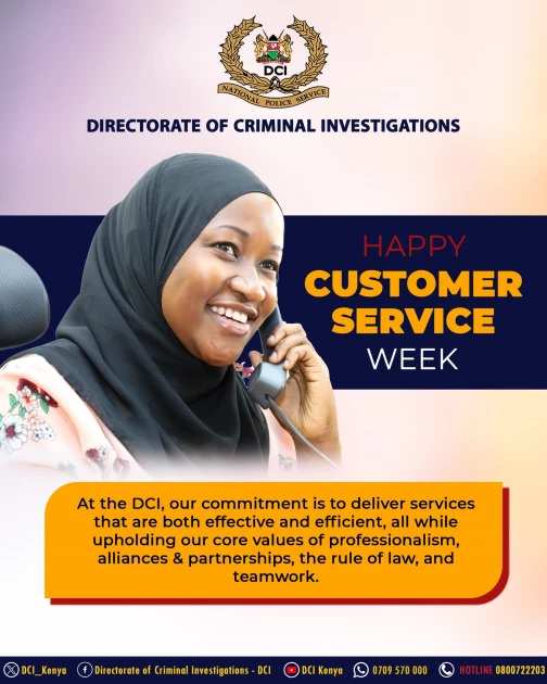 Kenya Police, DCI 'Customer Service Week' posts met with attacks from Kenyans