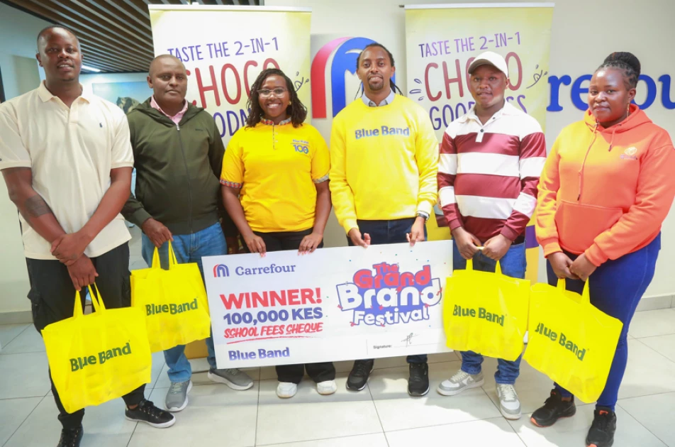 Four Carrefour shoppers awarded Ksh.100k each in Blue Band school fees promotion