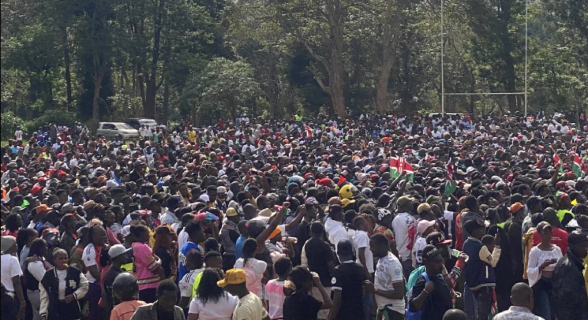 Thousands of young Kenyans rally in Embu to support 'Mama Gift' in touching show of unity