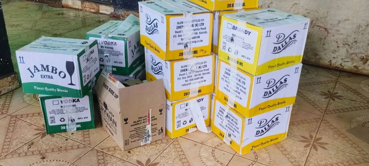 One arrested as NACADA seizes over 250 boxes of illicit alcohol in Nandi County