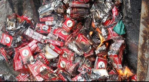 Contraband cigarettes worth Ksh. 100,000 destroyed in Kirinyaga
