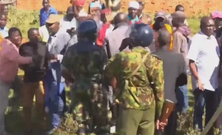 Supporters chase away police officers who tried to disrupt opposition rallies in Malava