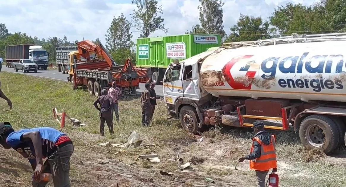 Police disperse residents siphoning petrol after tanker overturns in Kirinyaga