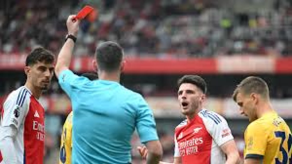 Arteta eager to avoid repeat of Rice red card against Brighton