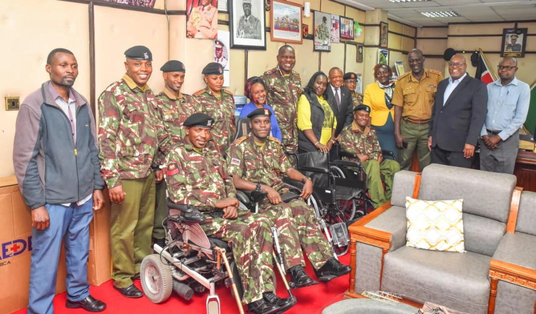 Manu Chandaria Foundation Donates Wheelchairs to APS Officers with Disabilities