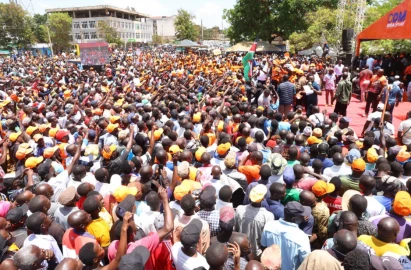 ODM Linda Ground brigade trains guns on Governor Orengo at Siaya rally