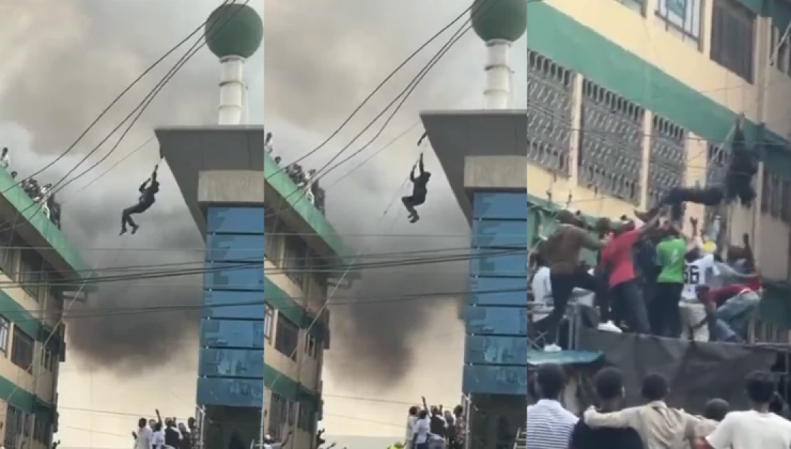 Crowd cheers as man makes daring escape from burning Eastleigh building