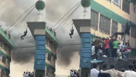 Crowd cheers as man makes daring escape from burning Eastleigh building