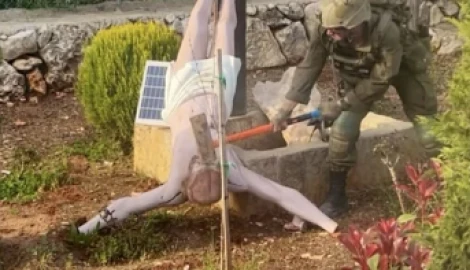 Israel says image of soldier striking Jesus statue in Lebanon is authentic
