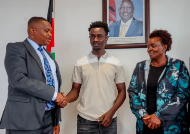 PS Mwangi meets skating star Kelvin Kiarie, pledges state support