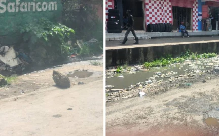 Residents protest overflowing sewer, garbage along Juja road