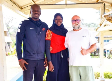 Senegal volleyball team check in ahead of African tourney