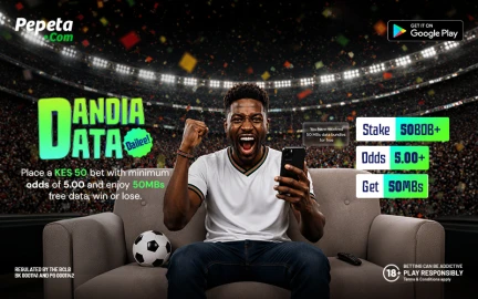 Pepeta Free Data Offer: Bet Ksh.50, Get 50MB Daily with Dandia Data Dailee #AD
