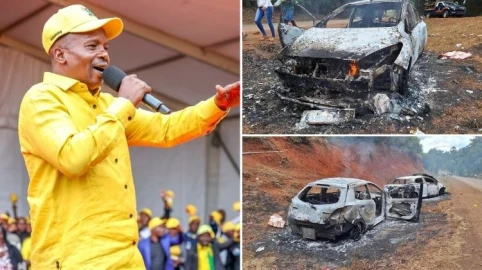 Two feared dead, vehicles torched as youths clash with police at Kindiki's Embu rally