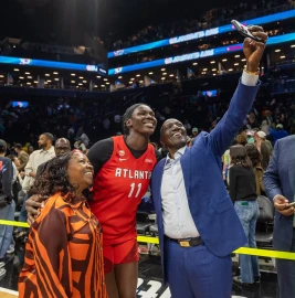 President Ruto shares special courtside moment with Madina Okot in New York