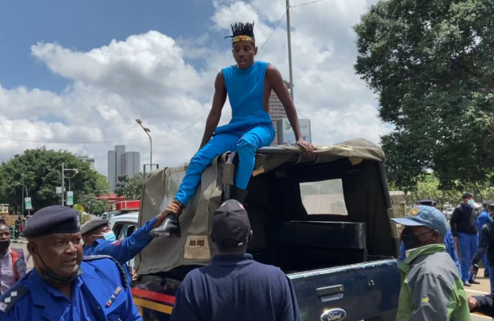 Eric Omondi arrested after attempting to storm Parliament buildings Eric Omondi arrested after attempting to storm Parliament buildings